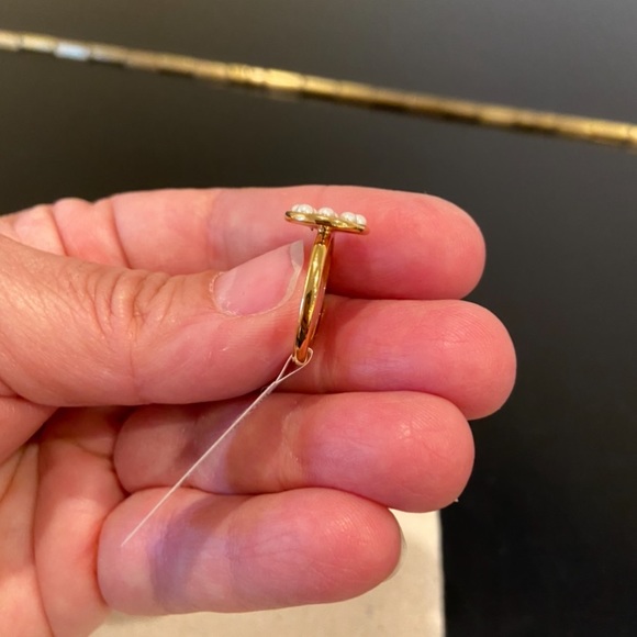 NWT preppy dainty minimalist J. Crew gold plated Pearl Dot Disc Ring size 6 - Picture 6 of 14